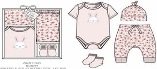 Bunny 4-Piece Layette Box Set β 0-6M